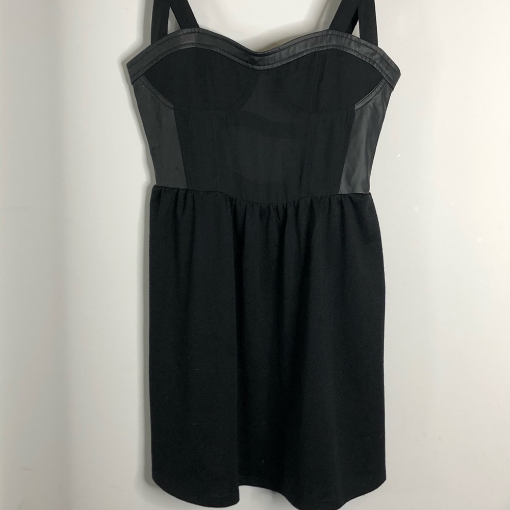 Leather & mesh dress.